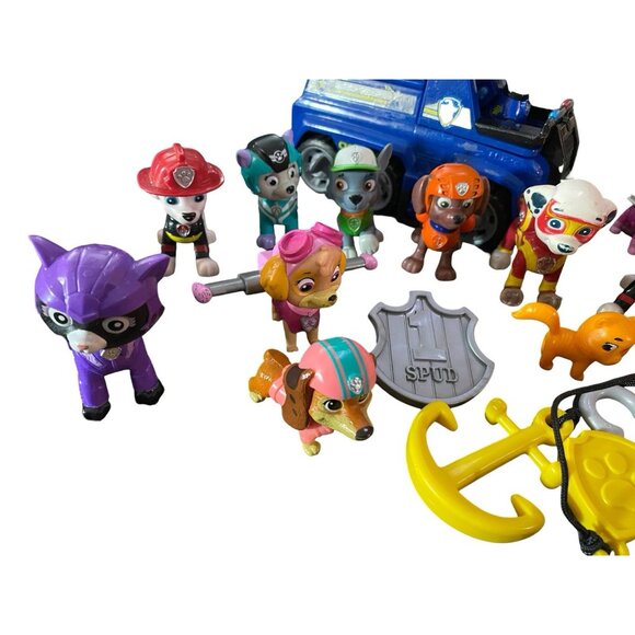Paw Patrol Collectible Figures & Vehicles Lot Chase Skye Rocky Toy Bundle - Picture 2 of 6